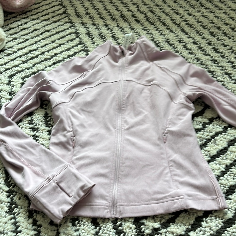 Lululemon define cropped jacket in pink peony